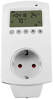 aixi-SHS Wireless Wi-Fi Plug termostato calefacción eléctrica Smart Socket Control de Temperatura Pantalla LED - Amazon Alexa Echo/Google Home/IFTTT - TuyaSmart/Smart Life App Control