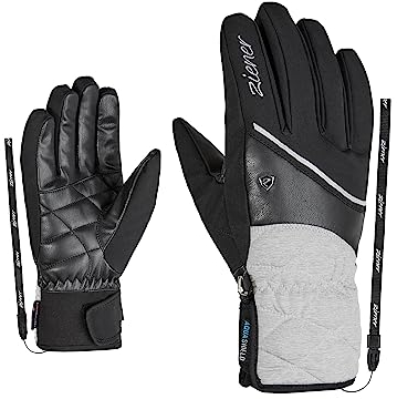 Ziener Damen KAIKA AS Ski-Handschuhe/Wintersport | Wasserdicht, Atmungsaktiv, Light Melange, 7
