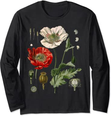 Amapola roja Amapolas botánicas Amapola roja Manga Larga