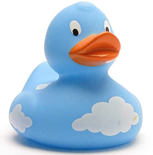 Wolken Badeente I Quietscheente I L: 9 cm I inkl. Badeenten-Schlüsselanhänger im Set