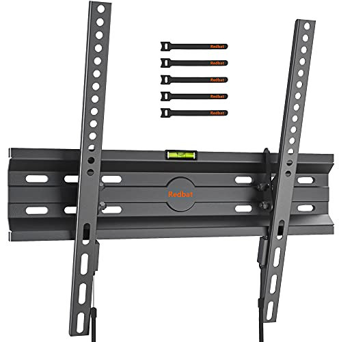 Redbat Ultra Slim TV Wall Mount for 23-55 LCD LED Flat Plasma TVs, Low Profile Tilt TV Bracket Up to 45kg, Max VESA 400x400mm, Cable Ties included