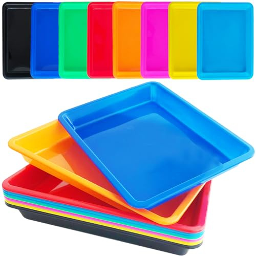 4 bandejas de plástico para Arte, bandejas de Actividades Multicolores, bandejas organizadoras para Arte y Manualidades, Pintura, Cuentas, Suministros de organización