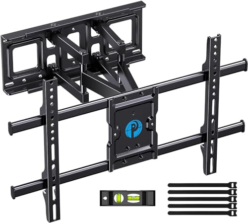 Pipishell Full Motion TV Wall Mount for Most 37-84 Inch TVs up to 132lbs, Wall Mount TV Bracket Articulating Swivel Tilt Extension Leveling Max VESA 600x400mm Fits 12/16 Wood Stud, PILFK1