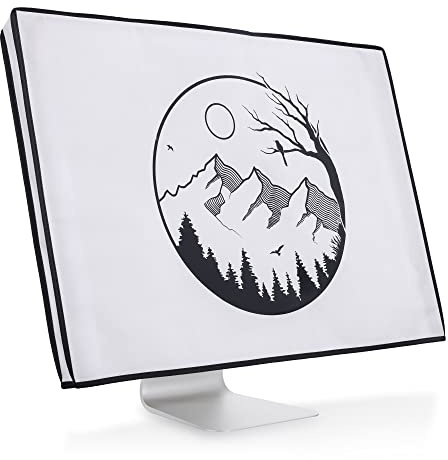 kwmobile Housse écran ordinateur compatible avec 27-28 moniteur - Protection d'écran PC - noir-blanc