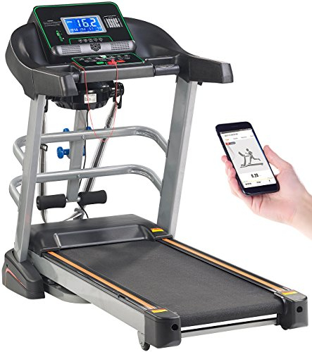 Newgen Medicals Hometrainer-Laufband: Profi-Laufband & Fitness-Station, App, Bluetooth (Versandrückläufer) (mit Massagefunktion, Faltbares, iPad)