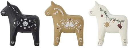 Bloomingville Siffer Kerzenhalter, Polyresin, White, L9,5xH10xW4,5 cm, Metallico