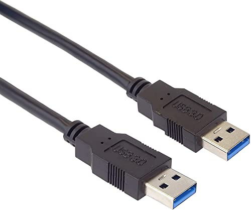 PremiumCord Cavo di Collegamento USB 3.0 A-A Super Speed ​​0,5m, Cavo Dati Superspeed ​​Fino a 5 Gbit/s, Cavo di Ricarica, USB Tipo A Maschio a USB Tipo A Maschio, 9 Pin, Colore Nero, Lunghezza 0,5m