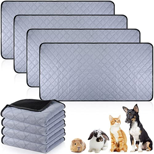 Namalu 4 Doublures de Cage de Cochon d'Inde Coussins Pipi Lavables Tapis de Dressage Réutilisables Absorbants Literies Antidérapants Imperméables pour Petits Animaux (Style de Patte, 91 x 104 cm)