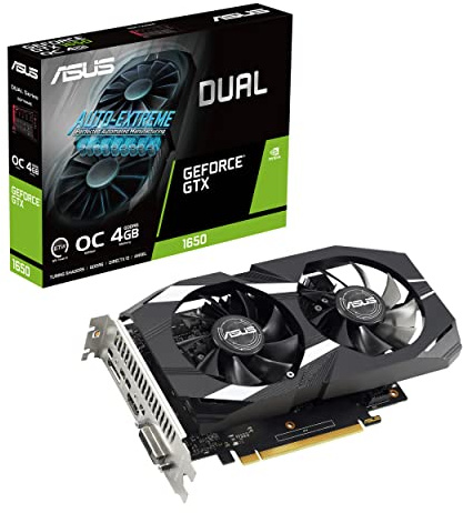 ASUS DUAL NVIDIA GeForce GTX 1650 V2 OC Edition – Carte graphique gaming (4GB GDDR6, HDMI 2.0b, Display Port 1.4a, DVI-D, Anti-Poussière IP5X)