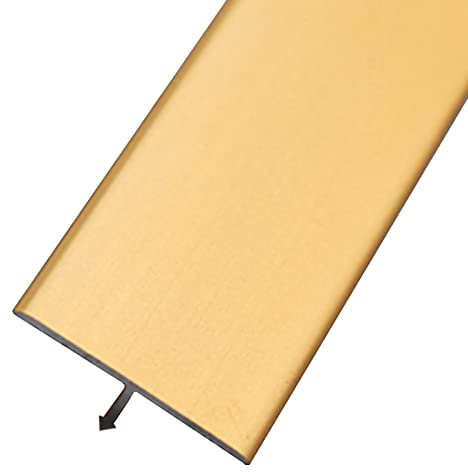 Floor Transition Strip Carpet & Flooring T-Shape Floor Transition Strip Abrasion-Resistant Transition Profile Flooring Cover Strips Durable Metal Edge Guard (Gold 47.2in)