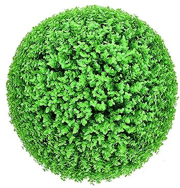 BISISO Buchsbaumkugel UV-beständig, Formschnitt Kunstpflanze Dekopflanze, Buchskugel Künstliche Pflanze, dekorative Kugelpflanzen Haus Garten (Green,18inch)
