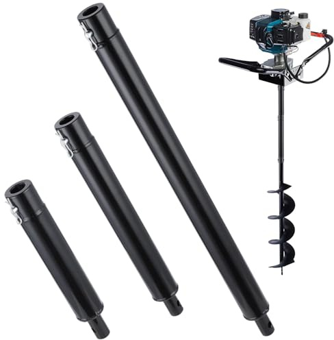 3 PCS Auger Extension Drill Bits, 3/4” Shaft Earth Auger Drill Bit Extension, Auger1 Drill Bit Extension Bar, Garden Spiral Hole Drill Bit Extension1 Rod, Post Hole Digger Replacement,Thickened Design