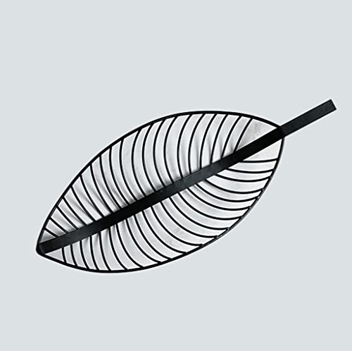 Modern Fruit Basket Stand Modern Simple Leaf Modern Fruit Basket Stand Candy Snack Storage Basket Living Room Coffee Table Dining Table Fruit Plate Decoration Fruit Bowl (Color : Gold Black) Fruit Tra