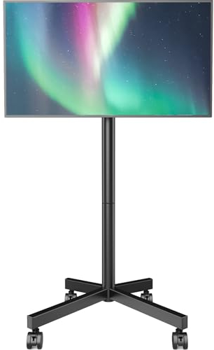 Support TV au Sol Meuble TV Mobile pour téléviseur Plat et incurvé de 23 à 60 Pouces, jusqu'à 40 kg, Hauteur réglable, pivotant, VESA Max. 400 x 400 mm