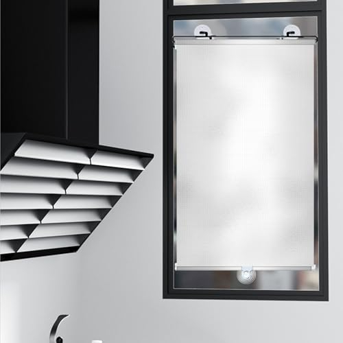 Sonnenschutz Balkon isolieren mit Saugnäpfen Wärmeisolierung,Abnehmbar Reisevorhang Fenster TemporäRe Jalousien Automatisch einziehbarer Heimgebrauch Vollständige Verdunkelung (40x60cm)