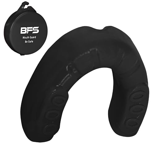BFS IMPEX Mouth Guard Sports for Adults Best for Teeth,MMA Mouth Guard with Case for Boxing,Karate,Rugby,Football Mouth Guard (Black)