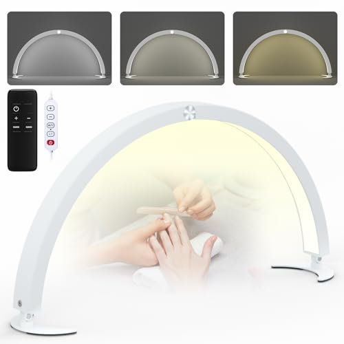 Lmaqfum Half Moon Lamp for Desk, Half Moon Table Lamp with Remote for Eyelash Extensions, Tattoo, Beauty (29 inch)