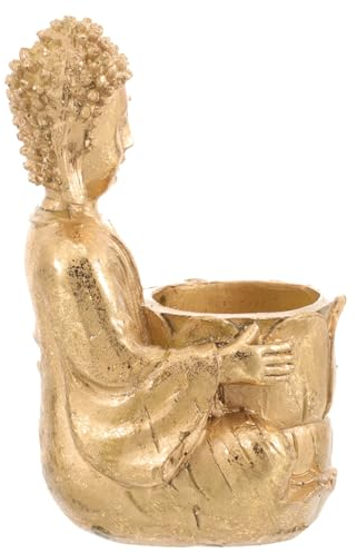 Yardenfun Resin Buddha Teelichthalter Für Tischdekoration Buddha Statue Kerzenständer Als Stilvolles Wohnaccessoire Für Entspannende Und Besondere Anlässe
