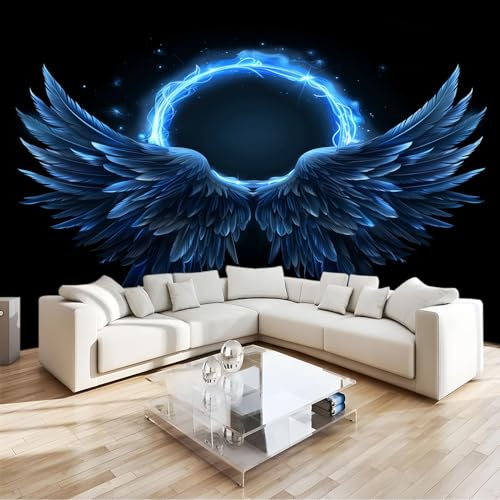 Fototapete 3D Effekt Fantasy-Engelsflügel Wandbild Wohnzimmer Schlafzimmer Wanddekoration Tapete 300 (B) x 210 (H) cm