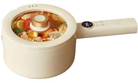 FfiMe Electric Hot Pot with Steamer, Portable Non Stick Multi Function Pot, Electric Frying Pan with Power Adjustment, Non Stick Coating, BPA Free, Dual Power Control Rice Cooker