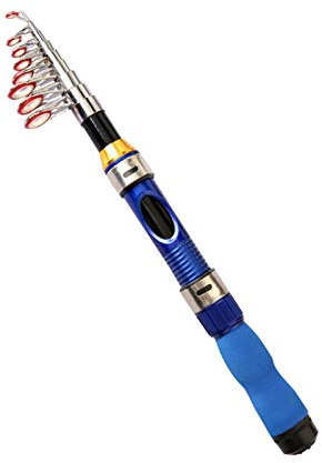 ZSXPBZL Angelrute,Teleskopruten,Spinnrute Neue tragbare Teleskop-Angelrutefaser Angelbock Meer Boot Felsenfischstange Hohe Qualität Angelrolle 1,5m / 1,9 m / 2,3 m(2.3m Rod with Reel)