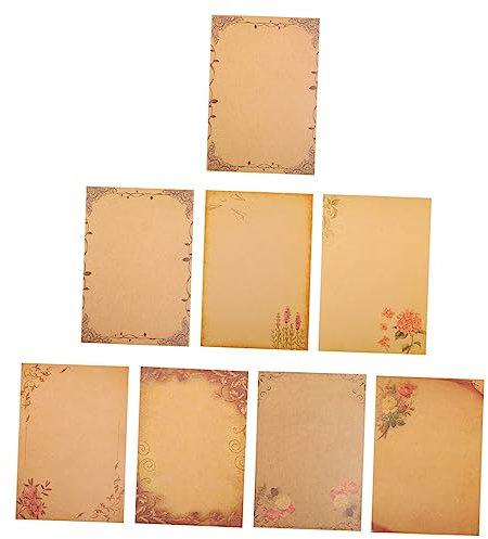 SHOWERORO 64stücke Vintage Briefpapier Antikes Retro Schreibpapier Für Einladungen Dankesbriefe Liebesbriefe Und Festliche Grüße Kraftpapier Mit Eleganten Mustern