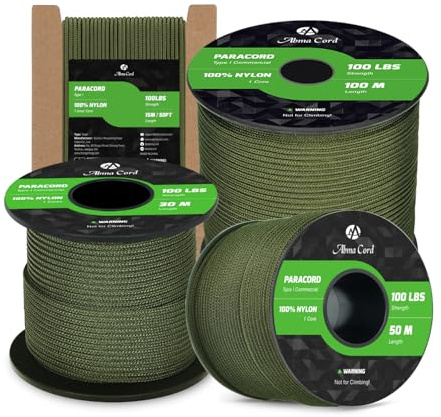 Abma Cord 2mm Paracord 15M 100% Nylonrep 1 Tråd Nylonsnöre Typ I