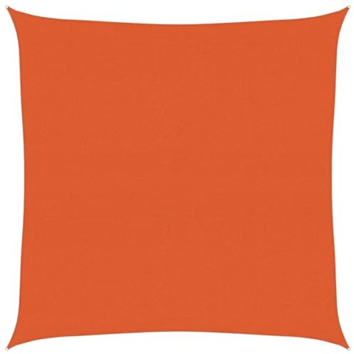 vidaXL Toldo de Vela Cuadrado HDPE Naranja 160 g/m² 6x6 m, toldo de Vela Forma Trapecio, Vela de Sombra Solar, Vela de jardín, Vela de Sombra de Sol