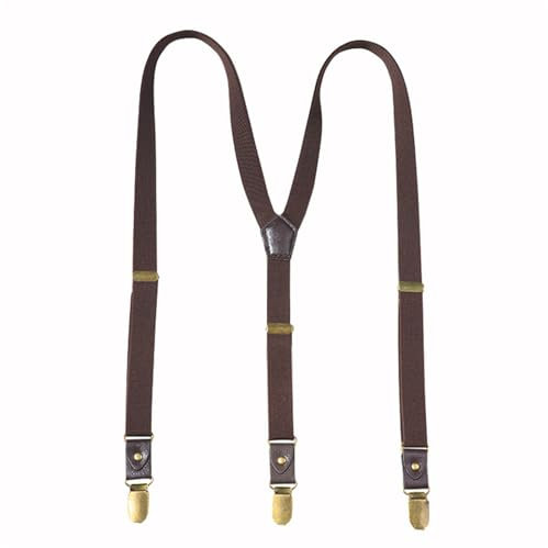 JXXUIRUIEEN Bretelle da Uomo Bretelle Elastiche universali Tipo Y Bretelle con Clip for Cintura per Tute Jeans, Pantaloni da Lavoro