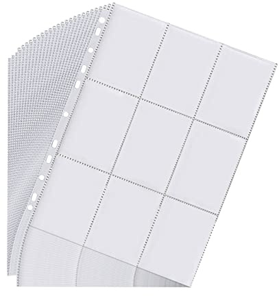 Newpop 60 pagine raccoglitore carte doppia faccia con 1080 tasche, buste per carte trasparenti, collezionabili 11 fori, Pagine album Buste, basket/calcio Gioco