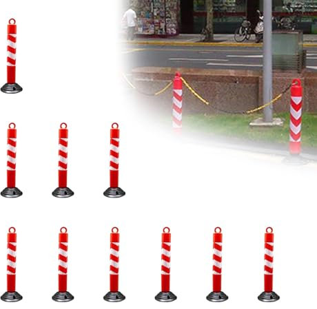 DONGGANSHI Coni di Sicurezza, paletti di parcheggio in plastica per vialetti d'accesso per Uso Commerciale/privato, paletti per vialetti d'accesso Rossi/Gialli, Coni di Avvertimento flessibil