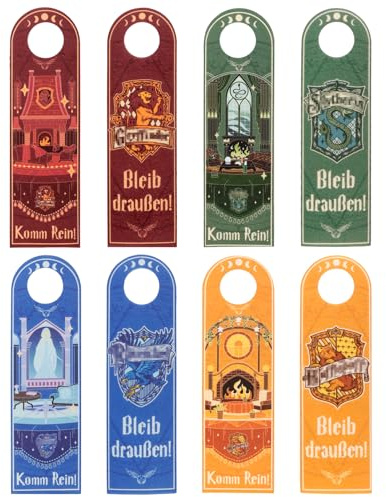 Türschild Mehrfarbig, 4Stück Originelles Türanhänger aus Filz mit Spruch Bleib Draußen - Komm Rein, Zimmer Deko Geschenk Teenager, Coole Sachen für Jungs Mädchen Kinderzimmer Toilettentür