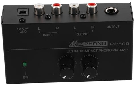 Gadpiparty Preamplificador de Fonógrafo Estéreo de Metal para Tocadiscos Accesorios para Discos de Vinilo Preamplificador de Phono para Fonógrafo de Repuesto