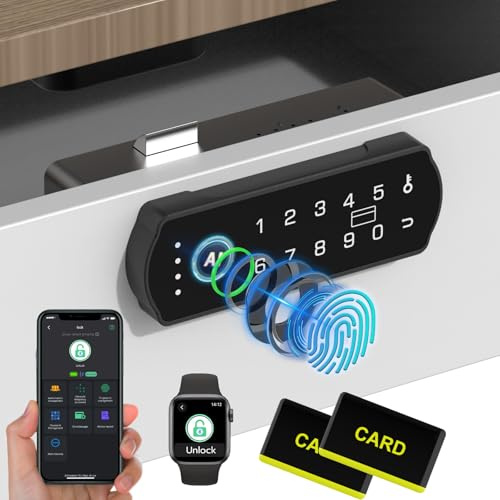 Anweller Intelligentes Schrankschloss, Schubladenschloss, magnetisch, elektronisch, digital, RFID-, schlüssellos, Bluetooth, Kindersicherung, Babysicherung, Schrankschlösser für Erwachsene, Schrank