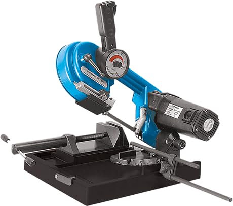 LEMAN SRM100 1500W Sega a nastro per metalli con variatore di velocità, lama HSS bimetallica e taglio fino a Ø100 mm