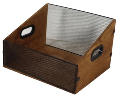 Oshhni Almacenamiento de Discos de Vinilo, Soporte de Escritorio para álbumes de Vinilo, Caja de Madera para Discos LP para Oficina