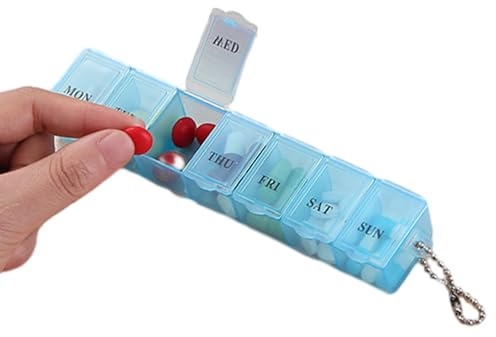 Organizer per pillole da 7 giorni - scatola per pillole settimanale con | più scomparti, divisori AM PM | Coperchio facile da chiudere, grande capacità per pillole e integratori, organizer