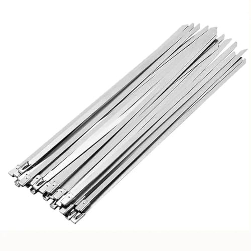 20 bridas de acero inoxidable, reutilizables, autosellantes, organizadores multiusos for herramientas metálicas.(4.6X200MM)