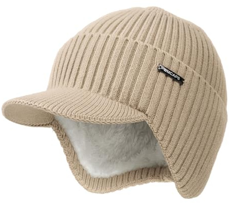 Wmcaps Wintermütze mit Ohrenschützern und Schirm für Herren | Ultrawarme Fleece, Kompletter Ohrenschutz, schützt vor Sonne, Regen und Schnee, für Winter & Outdoor, Geschenk für Männer