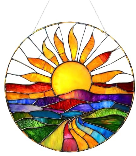 Acryl Sonnenfänger Boho Fensterdeko | Schöner Sonnenfänger als Hängedekoration für Fenster, Terrasse und Innenbereiche