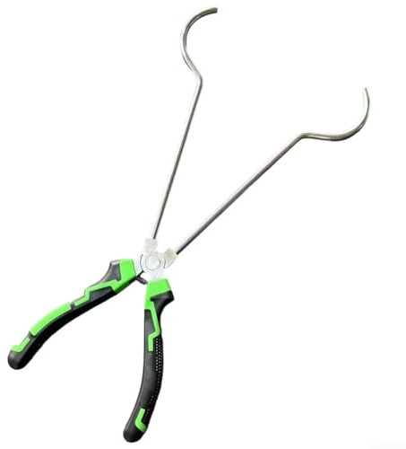 Pinzas de crisol de acero inoxidable con resorte de doble anillo antiquemaduras para un agarre seguro en metalurgia y fundición de joyas, herramienta manual resistente al calor para uso en taller