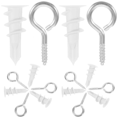 Tofficu Set da 20 Tasselli Autofilettanti per Cartongesso 15x32mm Ganci ad Occhiello a Vite, Ancoraggi a Vite per Fissaggio Stabile su Materiali Diversi, Kit Viti e Tasselli Resistenti