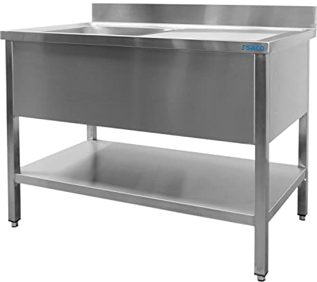 Saro Spültisch mit 1 Becken, links - 700 mm Tiefe, 1200mm