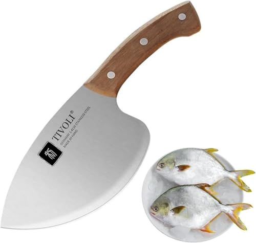 TIJERAS Seafood Market Aquatic Fish Knives Professional Tool Kitchen Knife Sharp Slaughter Fish Special Knife Meat Cleaver, Gifts for Men Women