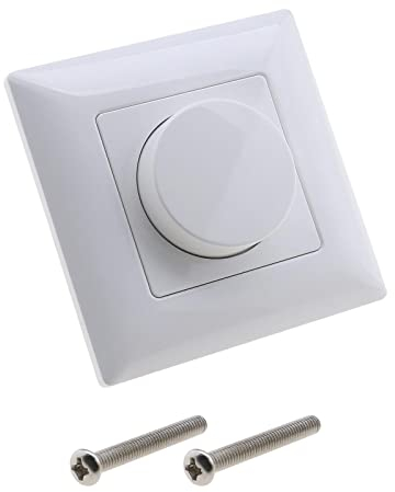 The Lord of the Tools Push On/Off Rotary Trailing-Edge Dimmer Switch 0-10v Dimming Power Supply Dimmer Knob NO Polarity Switch for Dimmable LED Incandescent and Halogen Bulbs White