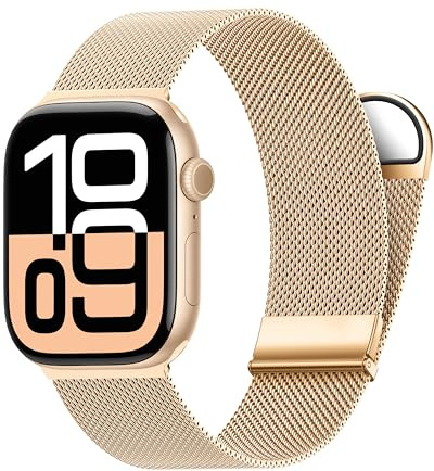 Higgs Strap Compatible with Apple Watch Straps 42mm 46mm 45mm 44mm 41mm 40mm 38mm 49mm for Women Men, Dual Magnetic Adjustable Metal Band for iWatch Series 11 10 9 8 7 6 5 4 SE Ultra 3 2 1
