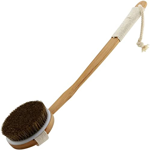 AKAZI 46CM Rücken-Spa-Körperbürste Haut-Badezimmer-Reinigungswerkzeug Natürliche Wildschweinborsten Holz-Badebürste Langgriff-Massagegerät Bad-Duschtücher (Color : 1C)