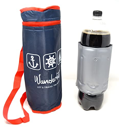 Nevara mit Weinkühler, blau, 4 l, Total Hydalo, 2 l, 2 l, Flaschen, XXL, flexibel, tragbar, für Strand, Camping, Kühltasche, Camouflage, Militärgrün