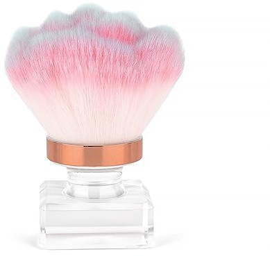 KADS Nail Dust Brush Makeup Nail Cleaning Brush Manicure Pedciure Tool | Pink Flower Shape Crystal Base