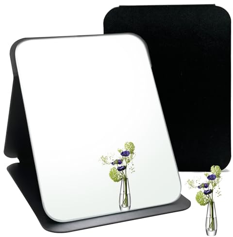 laeeyin Specchio da viaggio pieghevole, portatile, da tavolo, per trucco e acconciatura, 26 x 18 cm